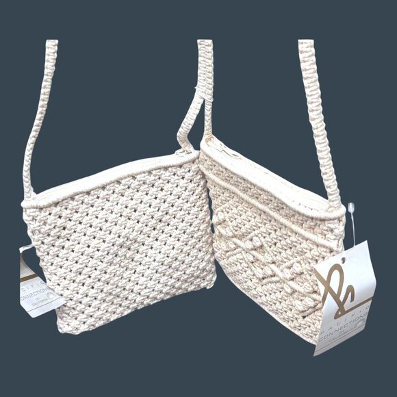 Pacific Connections Macrame Crossbody Bag Woven Shoulder Purse California Lot - Picture 2 of 12